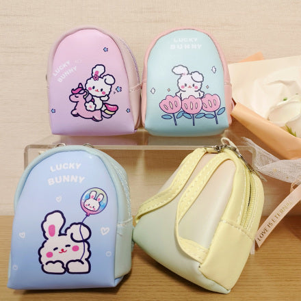 Lovely Lucky Bunny Backpack Shaped Coin Purse For All Ages. Best For Gifts