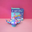 Transparent Airplane with Colorful Moving Gears, Music, and LED Effects.