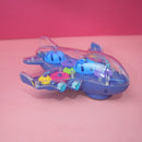 Transparent Airplane with Colorful Moving Gears, Music, and LED Effects.