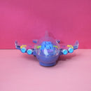 Transparent Airplane with Colorful Moving Gears, Music, and LED Effects.