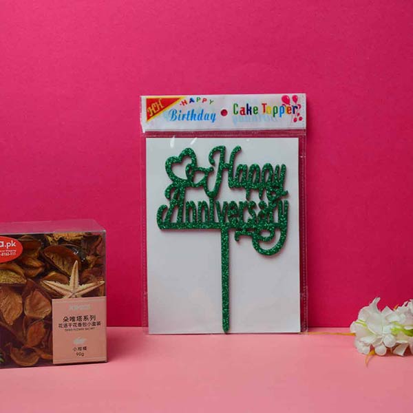 Happy Anniversary Cake Topper Party Decoration, For Wedding Lover.