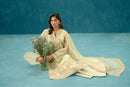 BT  4 PIECE EMBROIDERED COTTON NET SUIT-PETAL DUST (UNSTITCHED
