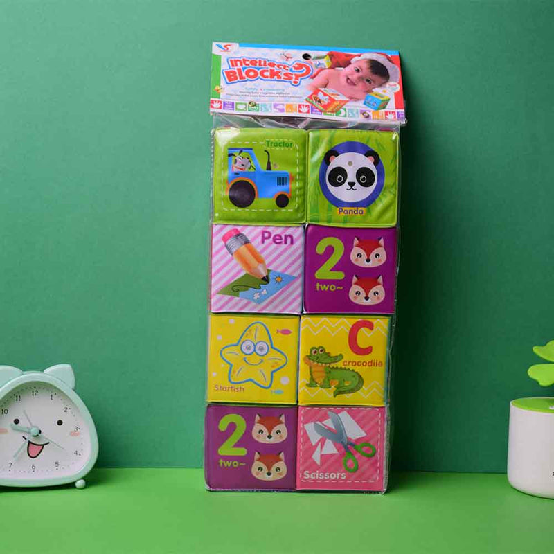Set of 8 Educational Foam Cubes Coloured Cubes for Baby Large size.