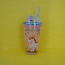 Unicorn Travel Double Wall Plastic Cup with Straw 550ml/18.5fl.oz. (Price For 1 Piece)
