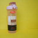 Plastic round protein shaker bottle cup with plastic blender mixing ball and straw for sports - multi color. ( Price for 1 piece)