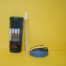 Plastic round protein shaker bottle cup with plastic blender mixing ball and straw for sports - multi color. ( Price for 1 piece)