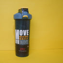 Plastic round protein shaker bottle cup with plastic blender mixing ball and straw for sports - multi color. ( Price for 1 piece)