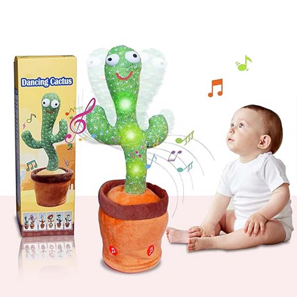 Dancing Talking Cactus Toy for Baby,Funny Mimicry Talk Back Soft Plush, Can Sing, Record and Repeats What You Say Wiggles with Music