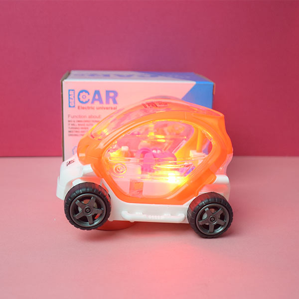 Toy Electric Transparent Gear Concept Police Car With Lights Music Universal Wheel Vehicles Toys For Kids.