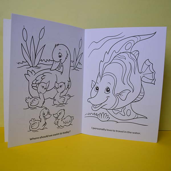 Coloring Pages of Cute Ocean Animals for Girls and Boys, Fish & Underwater Sea Animals to Color for Kids.