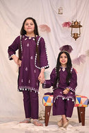 Purple 2 Piece Cotton Lawn Suit