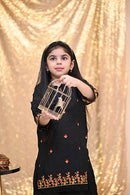 Black 2 Piece Cotton Lawn Suit. ( Customized For All Age's)