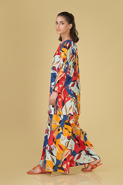 Multi Color Printed Lawn Dress