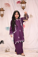 Purple 2 Piece Cotton Lawn Suit