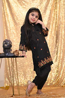 Black 2 Piece Cotton Lawn Suit. ( Customized For All Age's)