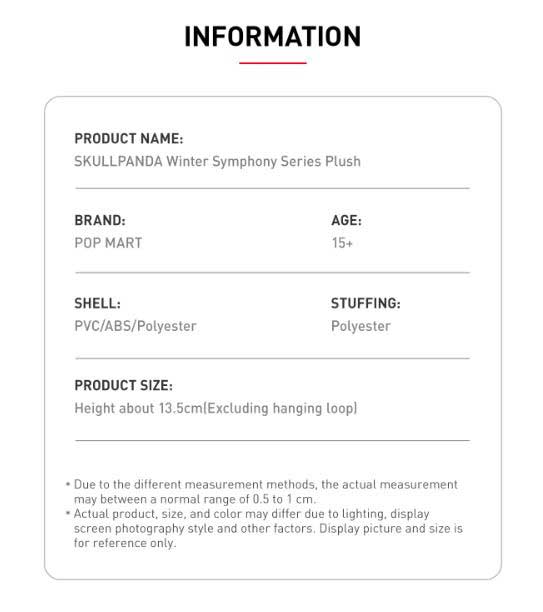 SKULLPANDA WINTER SYMPHONY PLUSH SERIES (ORIGINAL POP MART PRODUCT)