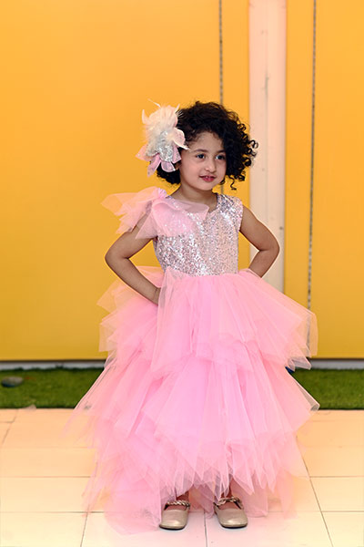 Pink Sizzling Cut Cap Style Frock ( Customized for all ages)