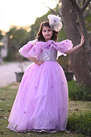 Off Shoulder Lilac Peplum Gown ( 5 to 8 Years)