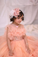 Bottom Ruffles Peach Frock  ( 3 to 4 Years)