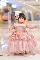 " Peach Fairy Bow" Princess Frock ( 1 to 3 Years)