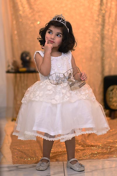 White Pozzy Cinderella Embroidery Frock