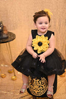 "Sun Flower" Princess Black Frock ( 2 to 3 Years)