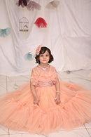 Bottom Ruffles Peach Frock  ( 3 to 4 Years)