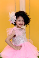Pink Sizzling Cut Cap Style Frock ( Customized for all ages)