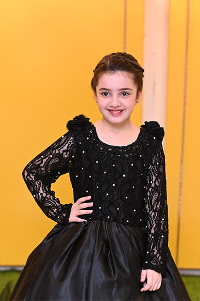 Black Elegant Long Tail Frock  ( Customised for all ages)