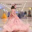 Pearls and 3d flowers bodice Shimmer and shine frock ( 6 to 8 Years)