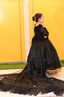 Black Elegant Long Tail Frock  ( Customised for all ages)