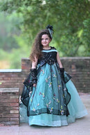 Black And Blue Forest Frock ( 4 to 6 Years)