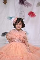 Bottom Ruffles Peach Frock  ( 3 to 4 Years)