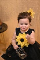 "Sun Flower" Princess Black Frock ( 2 to 3 Years)