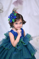 Peacock Blue and Green With Feather  ( 1 to 3 Years)