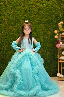 Ferozi Cap Style Frock  ( 5 to 7 Years)