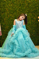 Ferozi Cap Style Frock  ( 5 to 7 Years)