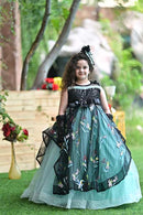 Black And Blue Forest Frock ( 4 to 6 Years)