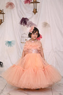 Bottom Ruffles Peach Frock  ( 3 to 4 Years)