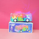 Multifunctional Toy Bus with Mechanical Gears Simulation, Transparent Body,3D Flashing Lights.