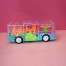 Multifunctional Toy Bus with Mechanical Gears Simulation, Transparent Body,3D Flashing Lights.