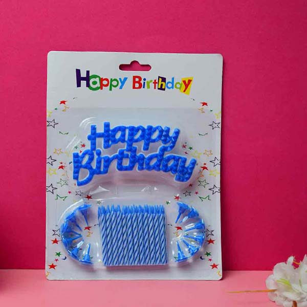 Birthday Candles (12 Pcs) With Happy Birthday Cake Topper. Celebrate Your Special Day.