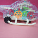 Electric Universal Transparent Mechanical Gear Helicopter Toy (Music & Colourful Lights)