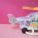 Electric Universal Transparent Mechanical Gear Helicopter Toy (Music & Colourful Lights)