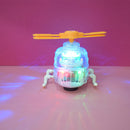 Electric Universal Transparent Mechanical Gear Helicopter Toy (Music & Colourful Lights)