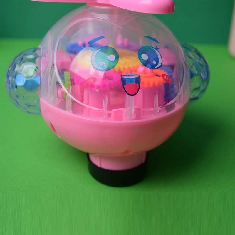 Transparent Gear Helicopter Toy Electric Glowing Toys With Music, Creative Birthday Gifts For Children