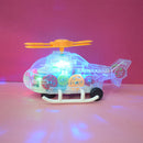 Electric Universal Transparent Mechanical Gear Helicopter Toy (Music & Colourful Lights)