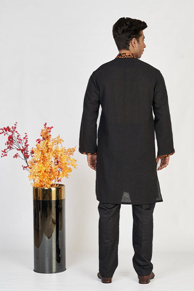 Charcoal Black Men's Formal Kurta