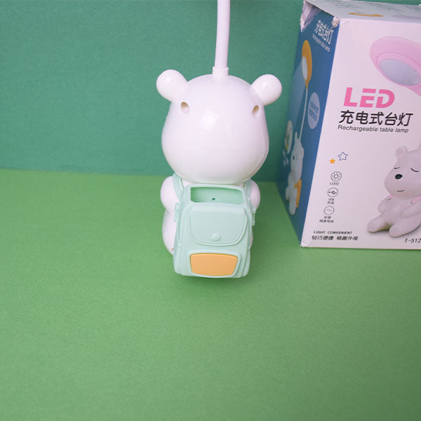 Cute Teddy Bear Desk lamp USB Charging Table Lamp Creative Night Lamp with Bookbag Style Pencil Sharpener