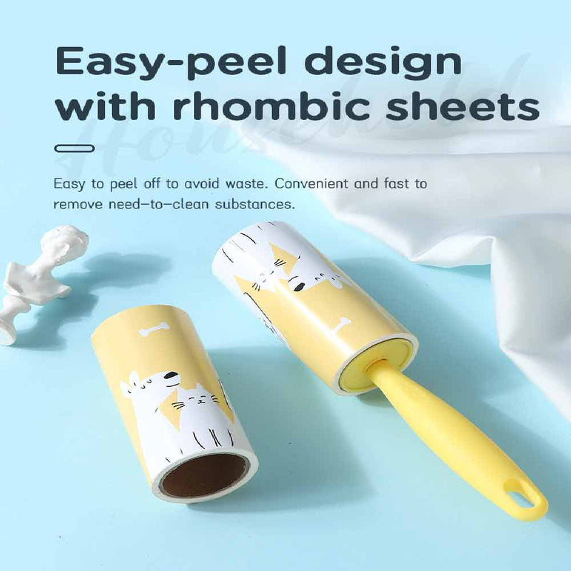 Pets Series Lint Roller with 2 Refills (Yellow)